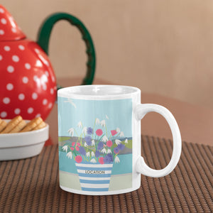 Striped Pot and Flowers