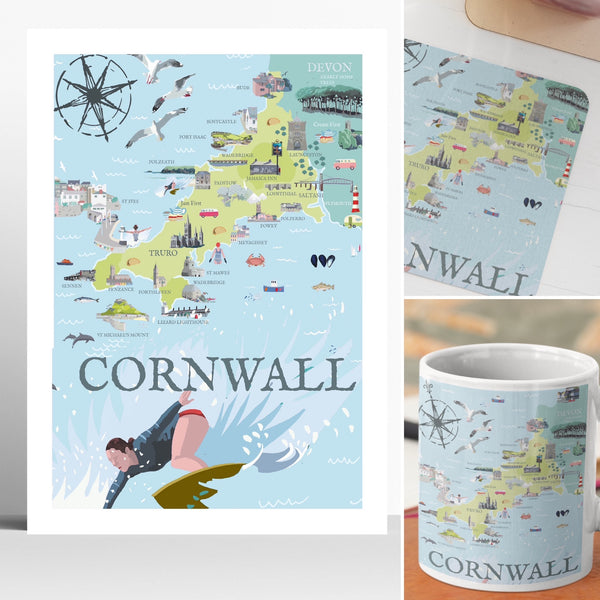 Cornwall Illustrated Map