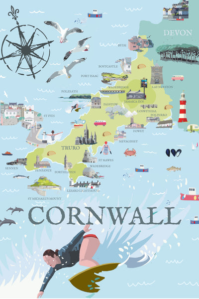 Cornwall Illustrated Map