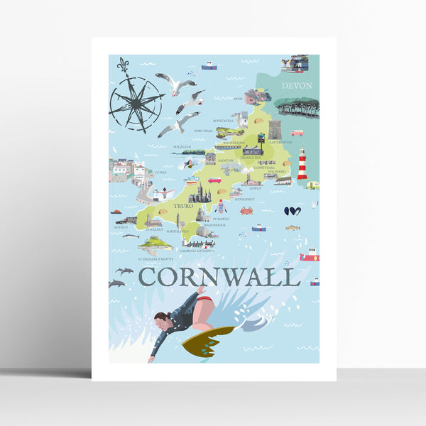 Cornwall Illustrated Map