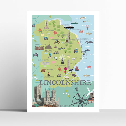 Lincolnshire Illustrated Map