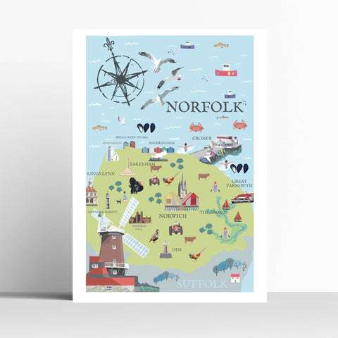 Norfolk Illustrated Map
