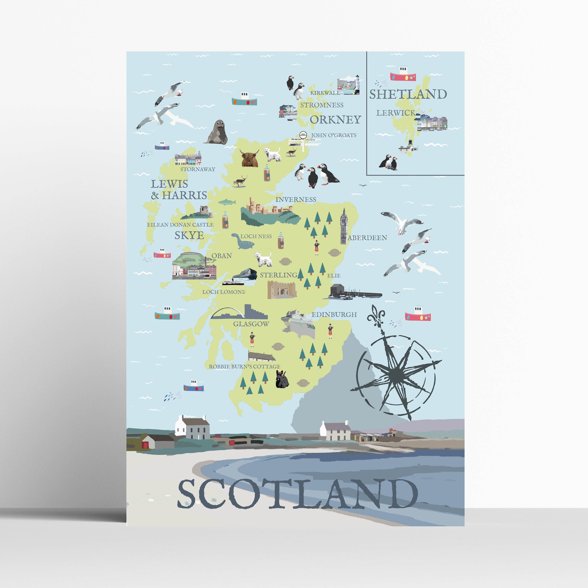 Scotland Map Print