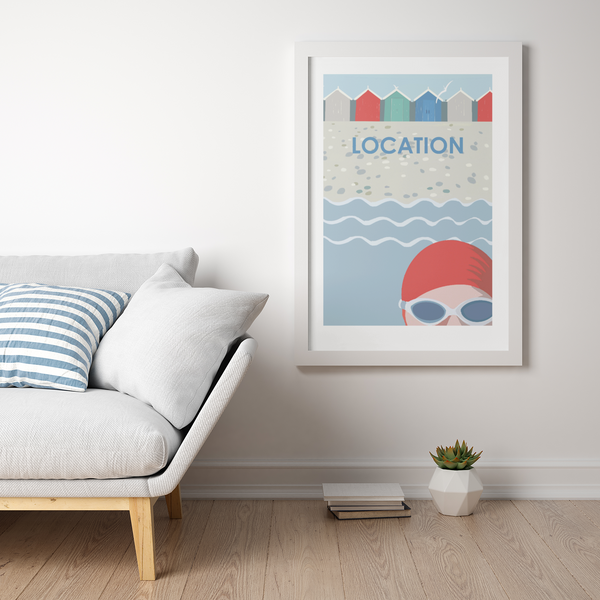 Swim Huts - Wild Swimming Travel Print