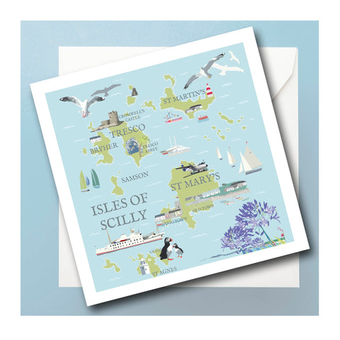 Isles of Scilly Map Card