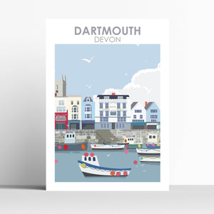 Dartmouth Inner Harbour Devon Travel Print