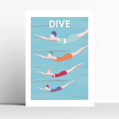 Dive Wild Swimming Print