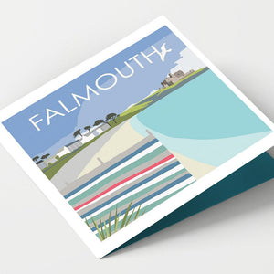 Falmouth Gyllyngvase Beach Cornwall Card