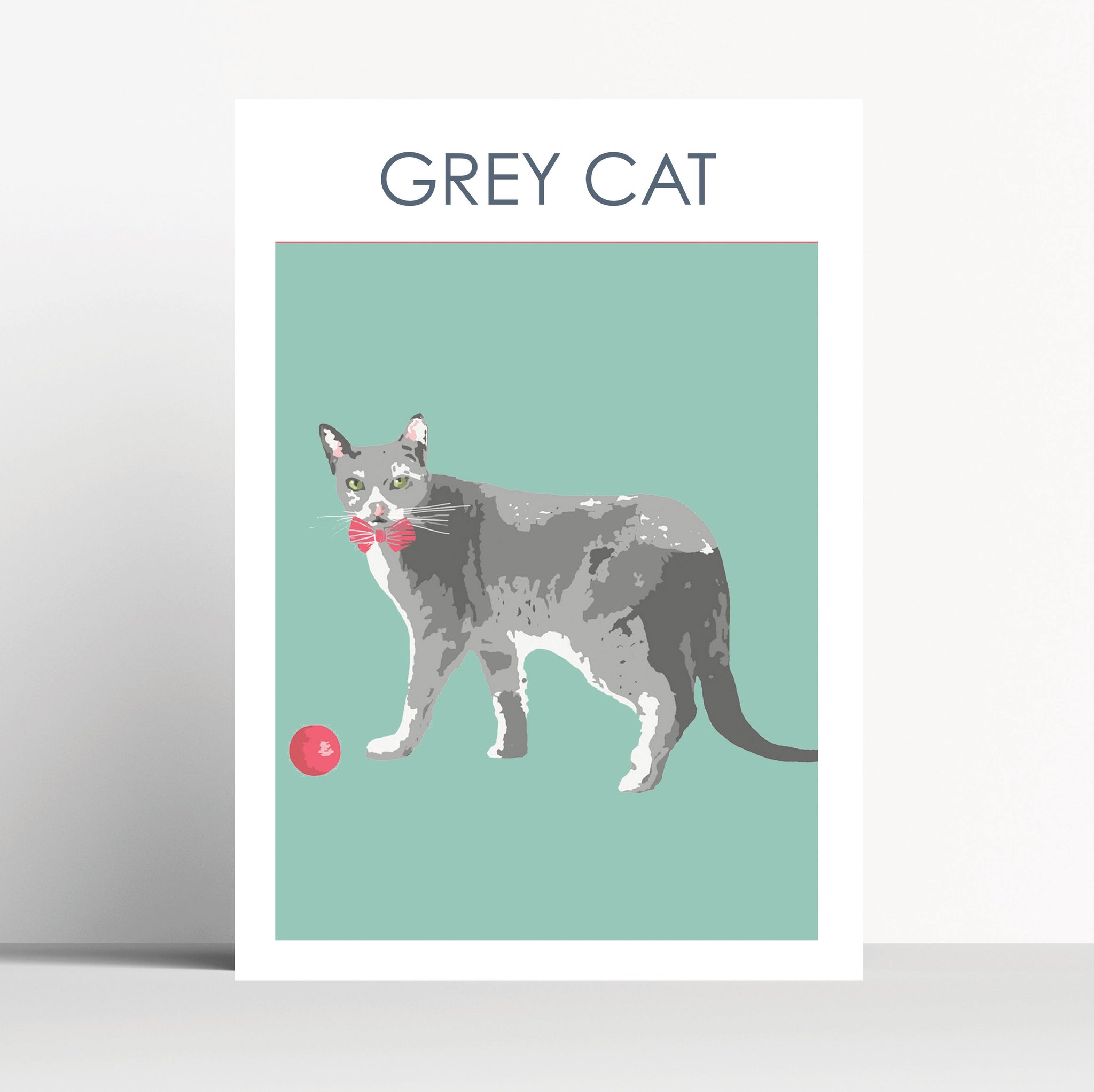 Grey Cat Print
