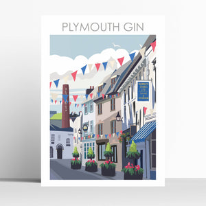 Plymouth Gin The Barbican Travel Print Poster