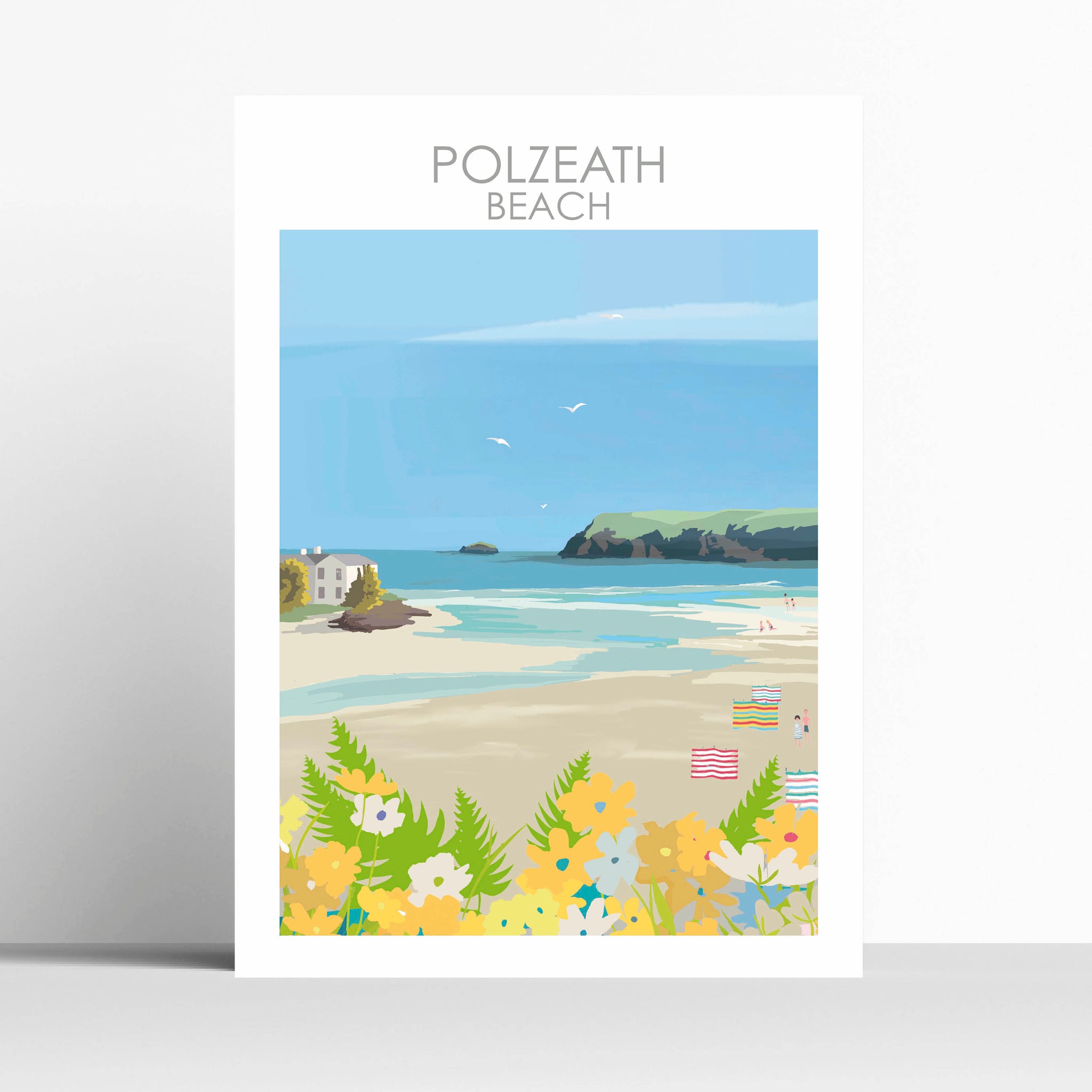 Polzeath Beach Cornwall Travel Poster