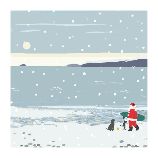 Father Christmas goes Surfing Christmas Card