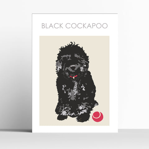 Black Cockapoo Print