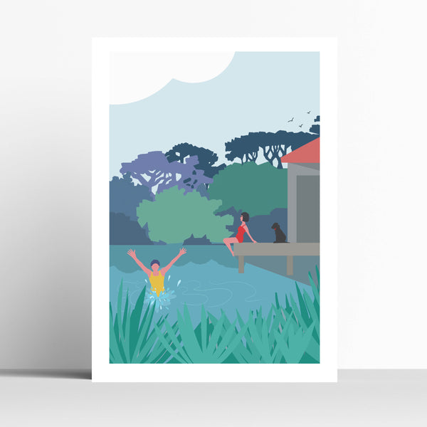 The Swimming Pond Wild Swimming Travel Print